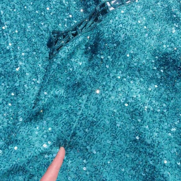 Vintage 90s Scala silk beaded evening maxi dress - Picture 4 of 10